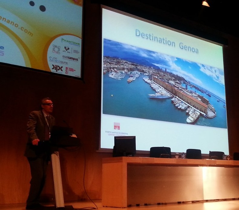 Francesco Bonaccorso (IIT) at Graphene2015 presenting the next edition of the Graphene Conference Series in Genoa.